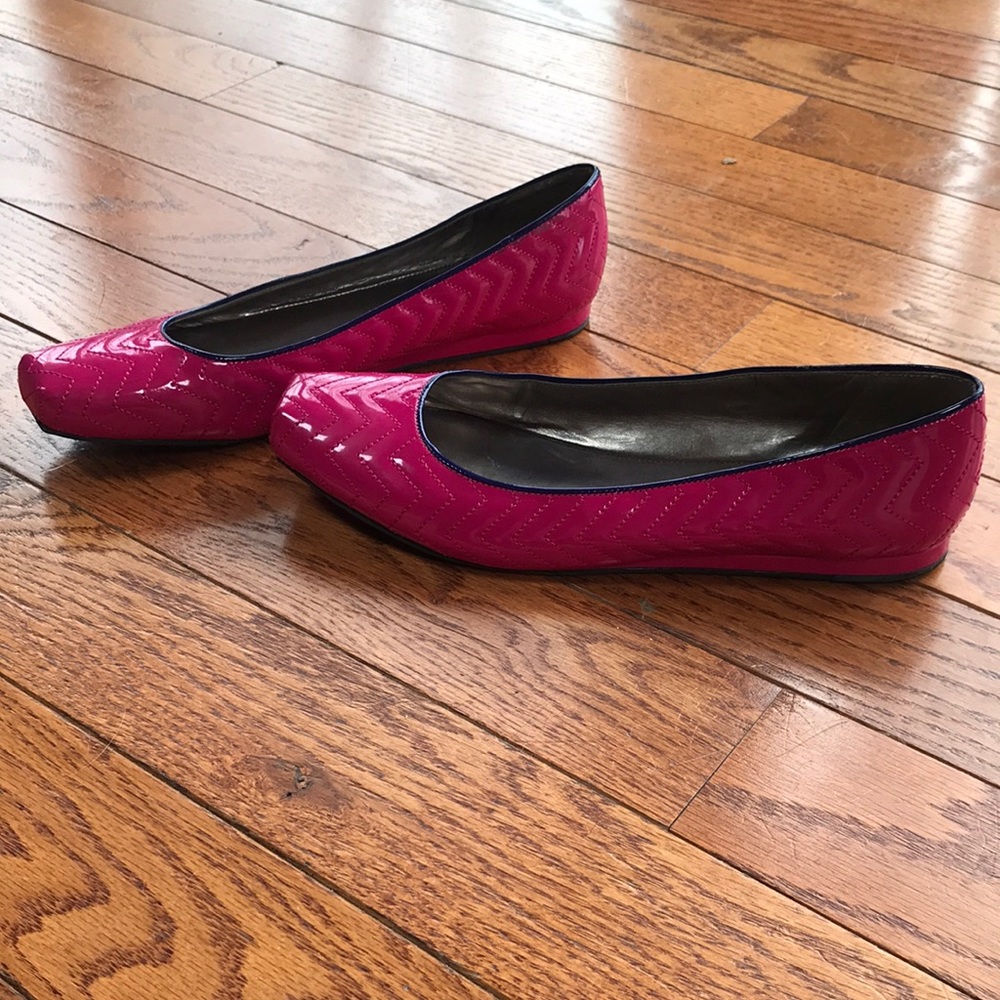 Gianni Bini Pink Quilted Patent Leather Flat